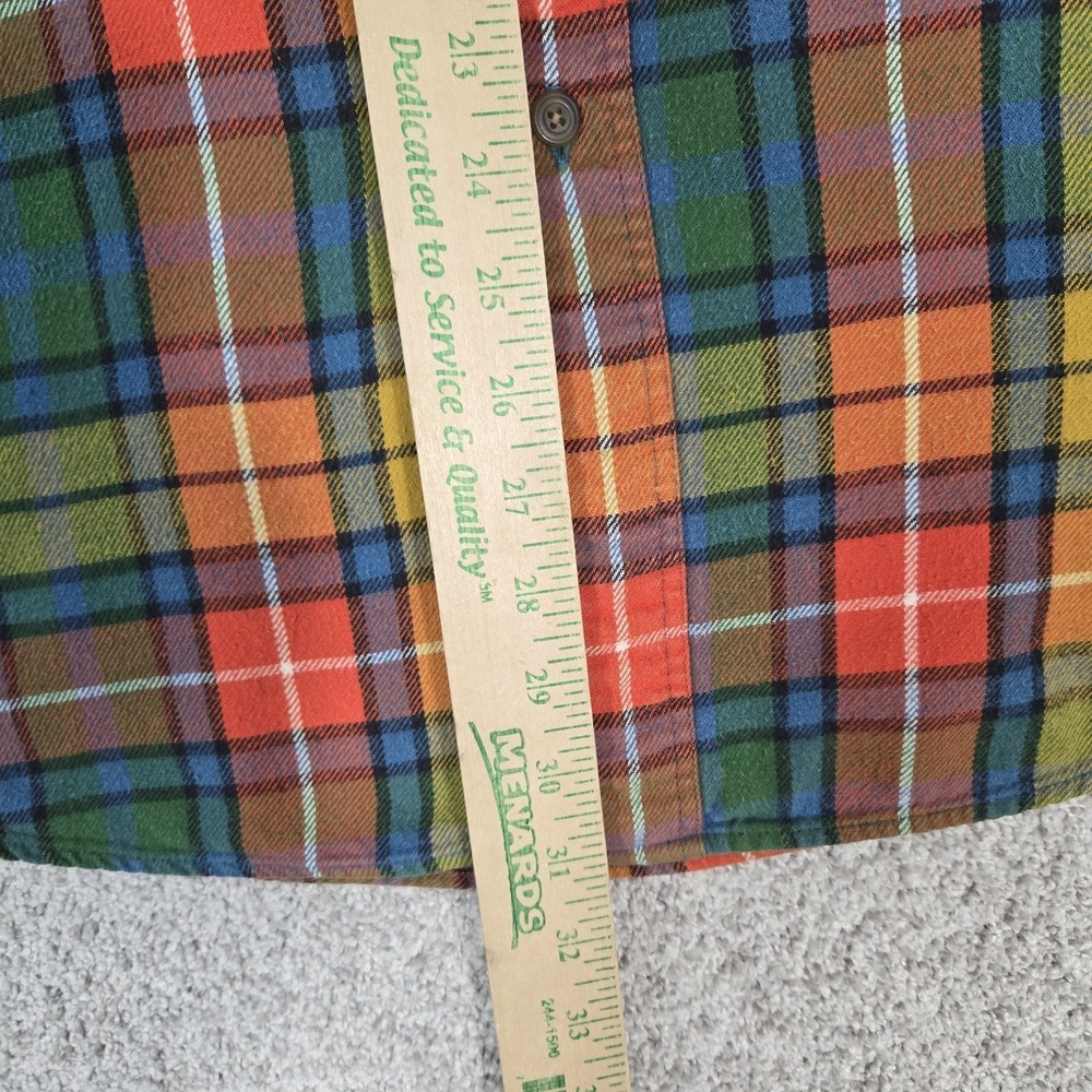 Vintage J.Crew Oarsman Flannel Shirt Mens Large Colorful Plaid madras *FLAW* - Picture 4 of 9